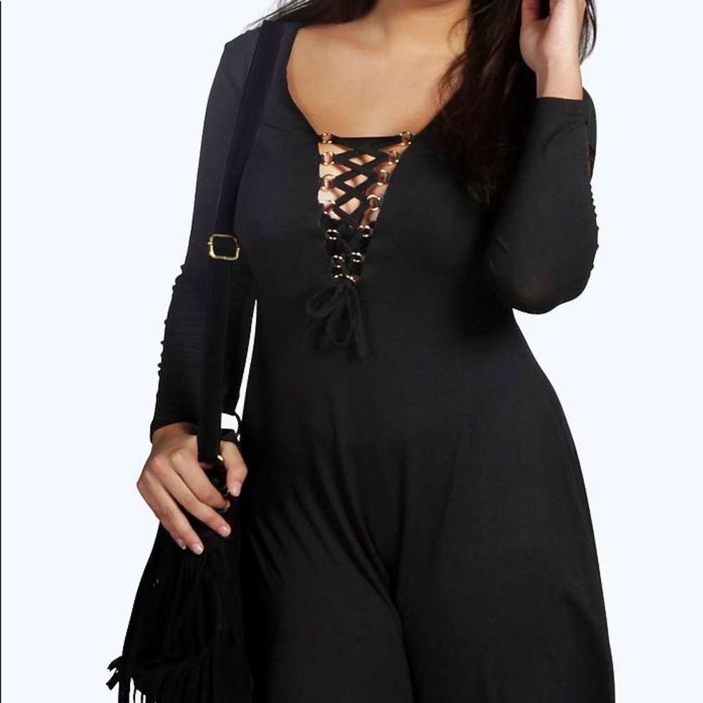 Plus Jenny Lace Up Skater Dress